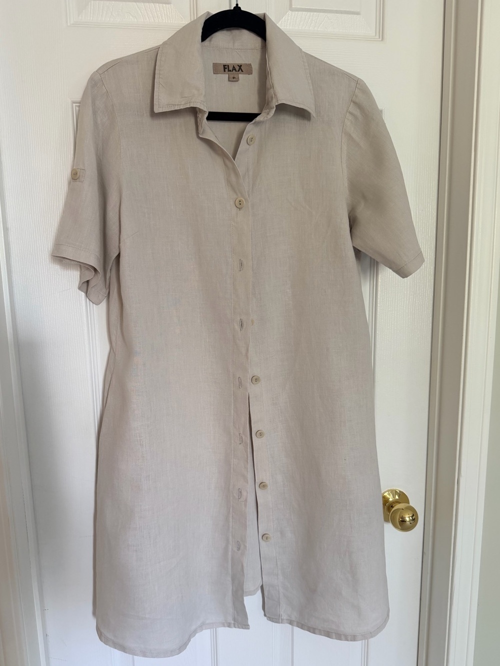 FLAX 100% linen dress light grey/beige